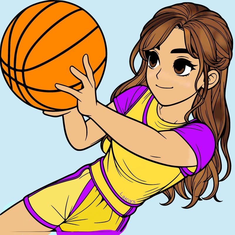 realistic girl playing basketball