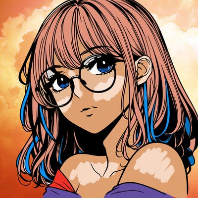 manga woman character with glasses and nice lips