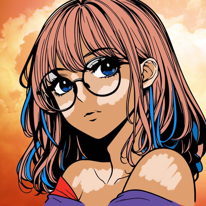 manga woman character with glasses and nice lips