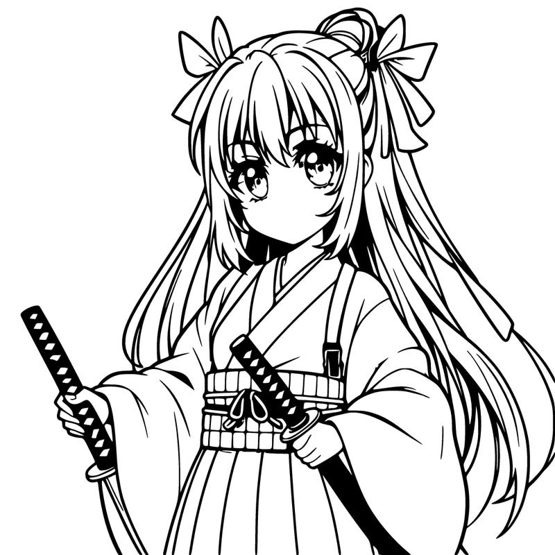 anime girl holding a katana