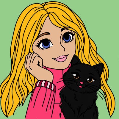 woman with cat