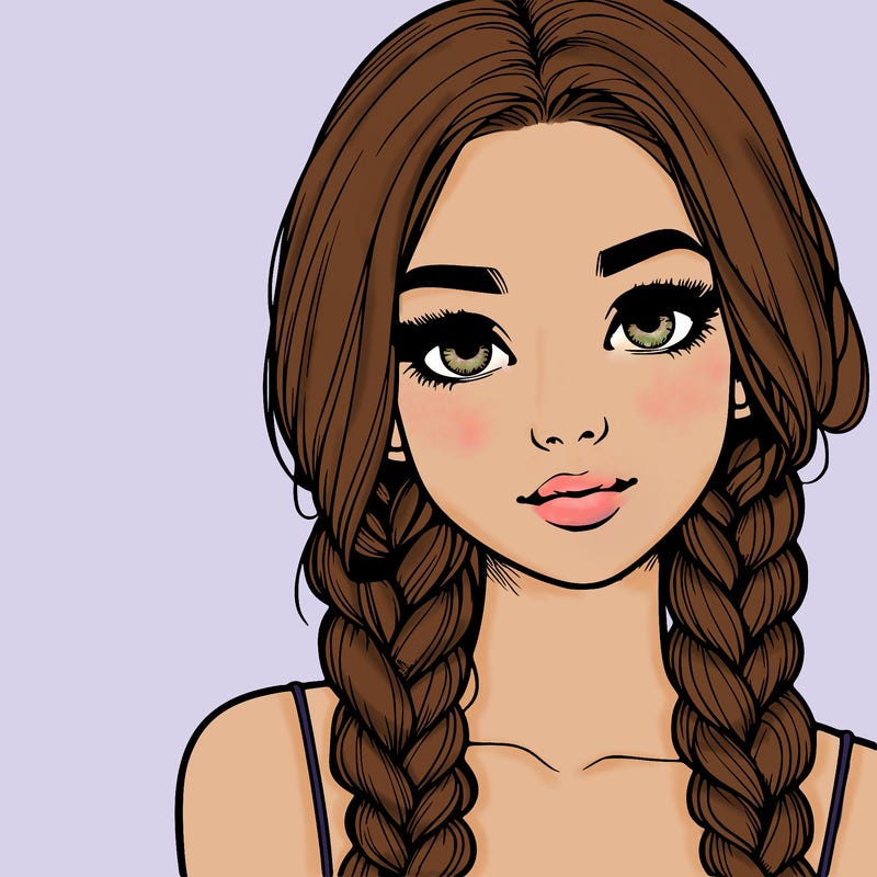 realistic girl with braids