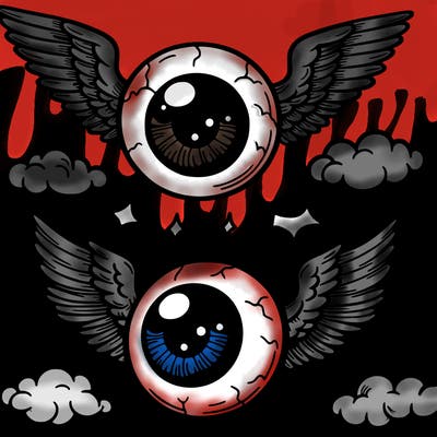 flying eyes with wings