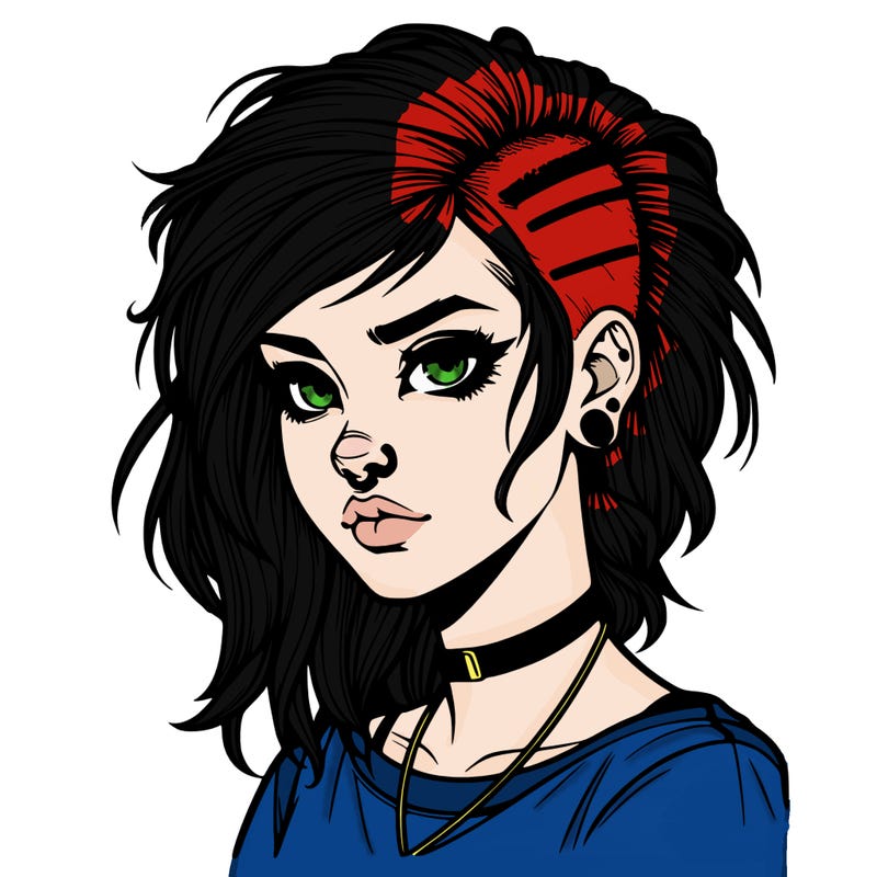 realistic punk style girl