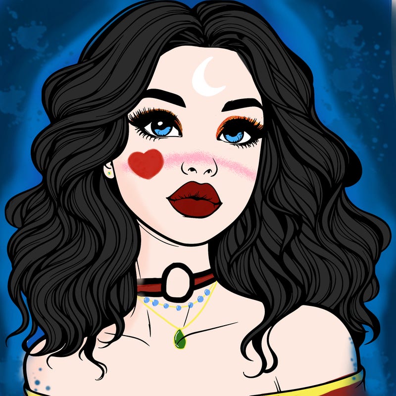 realistic girl with wavy hair and lips