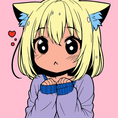 shy anime catgirl