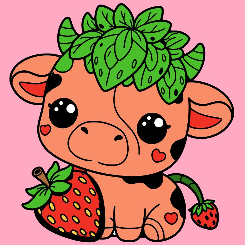 cute strawberry cow
