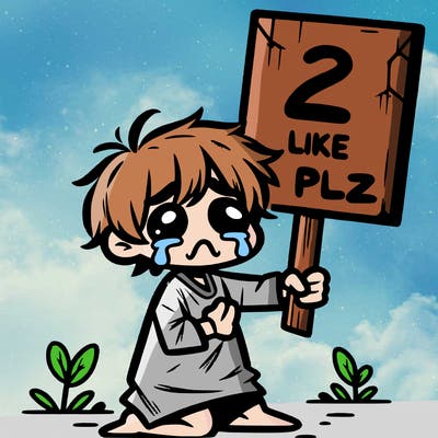 small poor toddler crying with sign that says 2 like plz