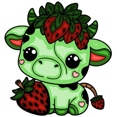 cute strawberry cow