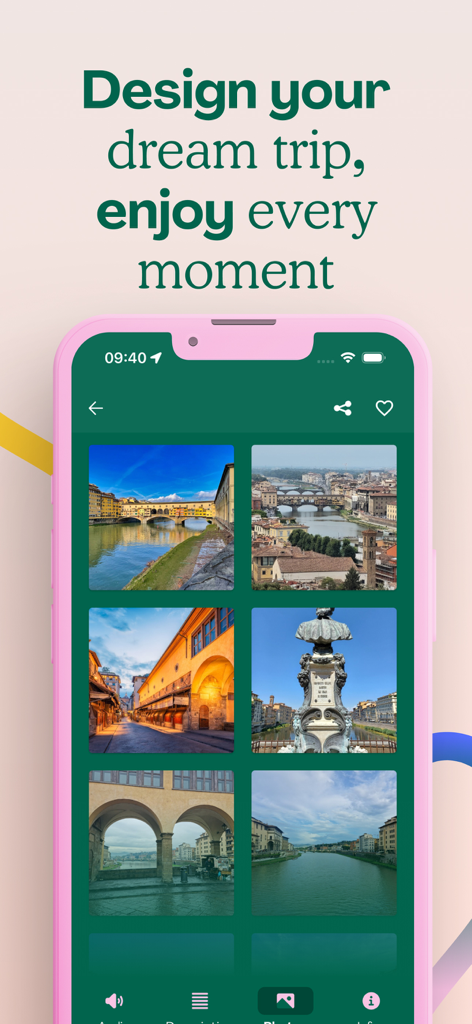 Audiala: Universal Tour Guide - Galerie de photos de l'application Audiala affichant des monuments pittoresques à Florence, en Italie