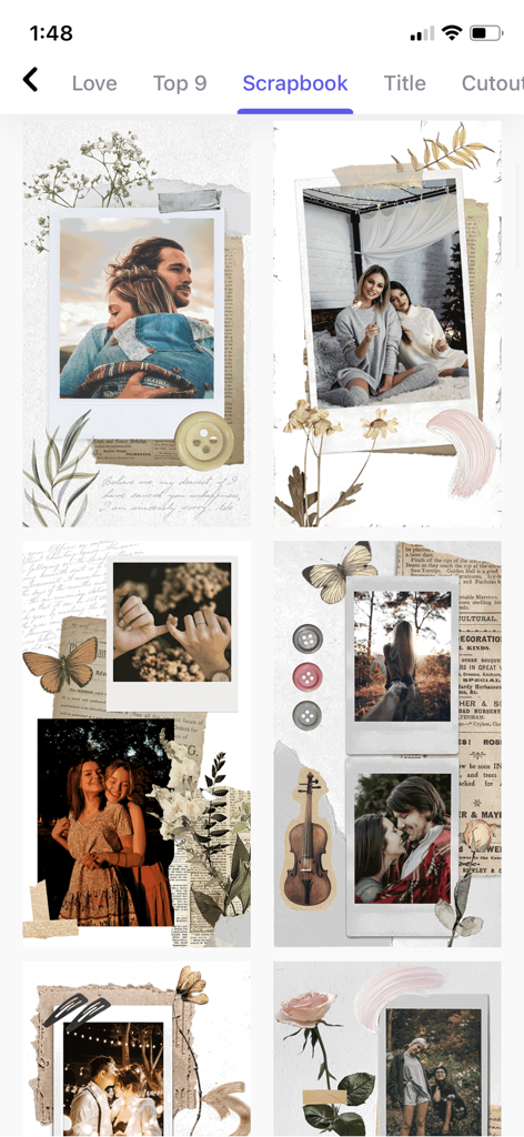 Layout - Photo Collage Maker - Diseños de álbum de recortes digitales de estilo vintage para fotomontajes.