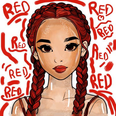 realistic girl with braids