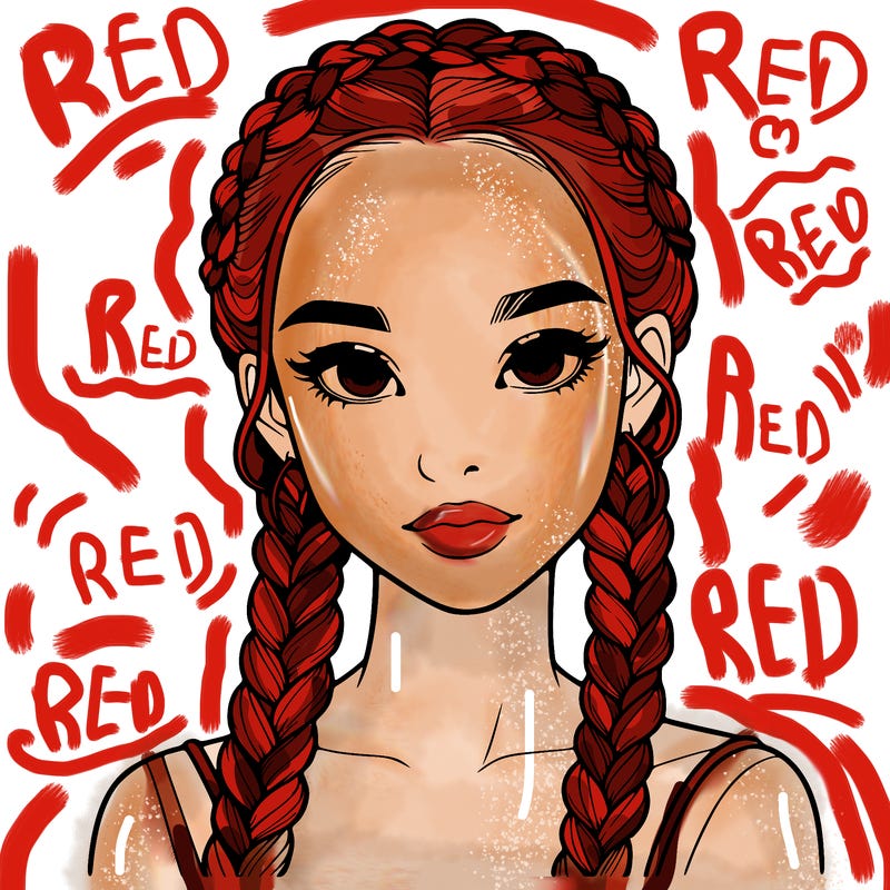 realistic girl with braids