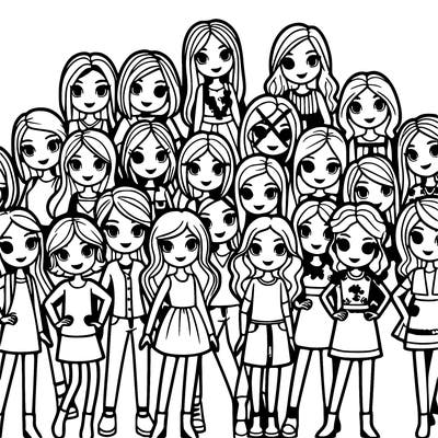 large group of girls