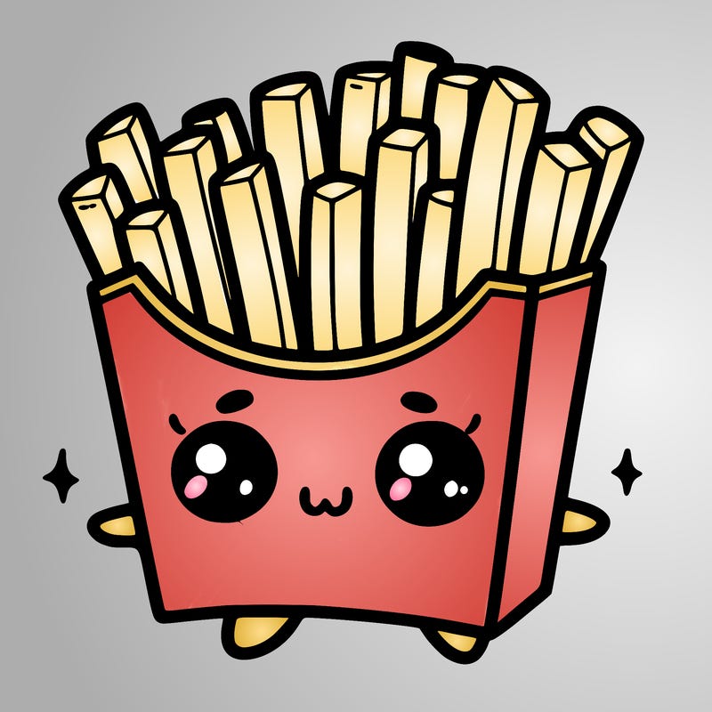 a cute. french fries
