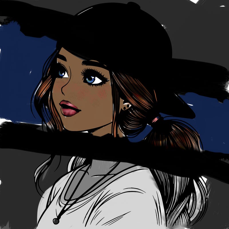 realistic girl with a backwards hat