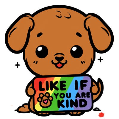 make a sign that says like if you are kind with a cute little dog