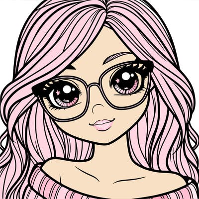 girl with beautiful eyes, hair, and glasses