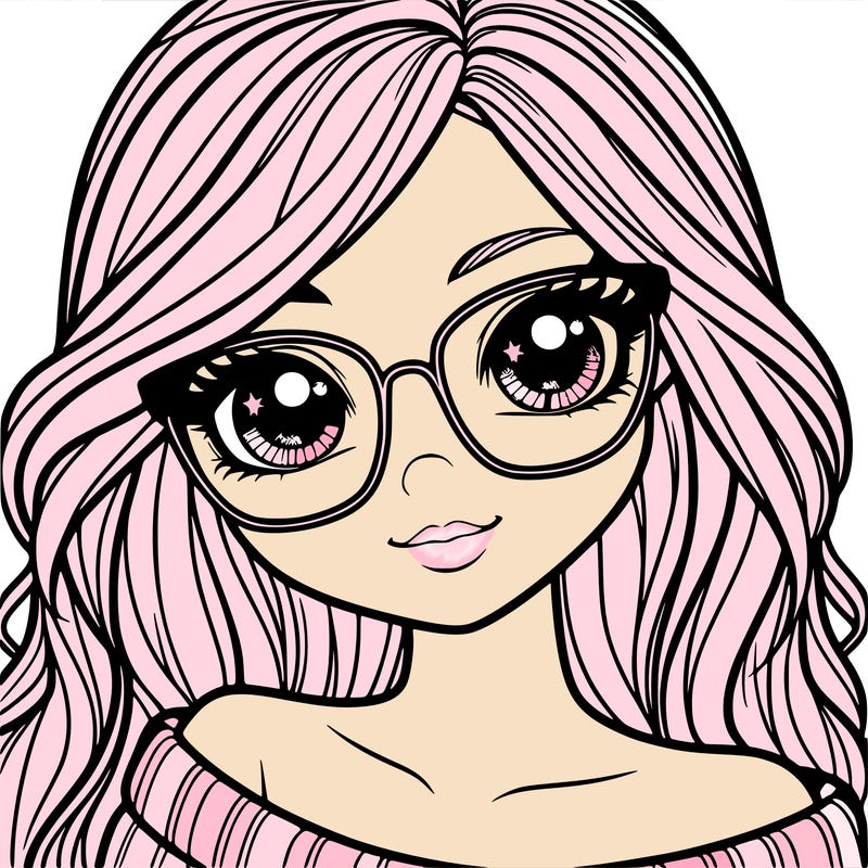 girl with beautiful eyes, hair, and glasses