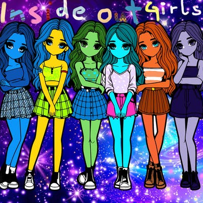 a group of girls realistic