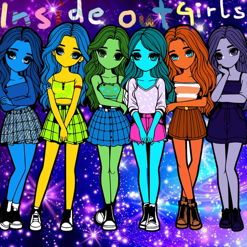 a group of girls realistic