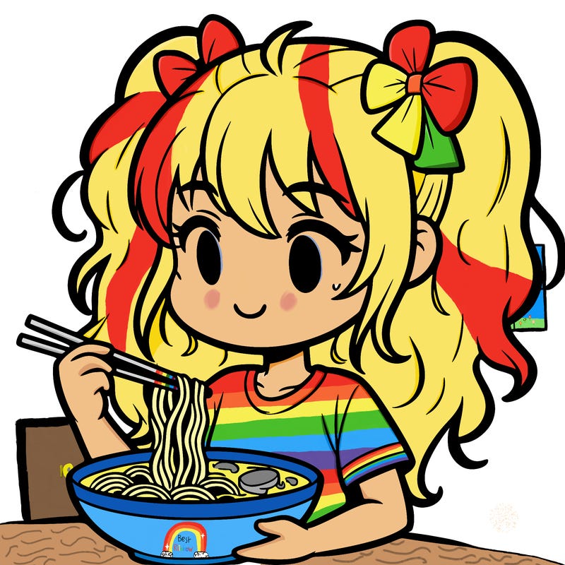 a girl eating ramen