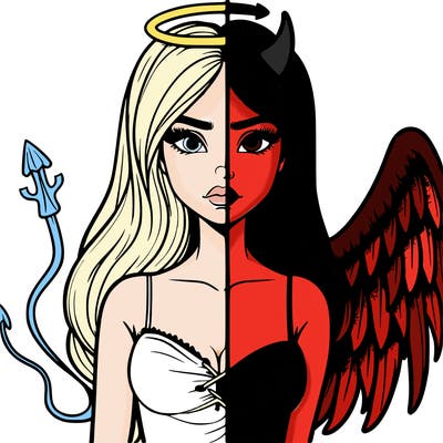 devil vs angel realistic girl