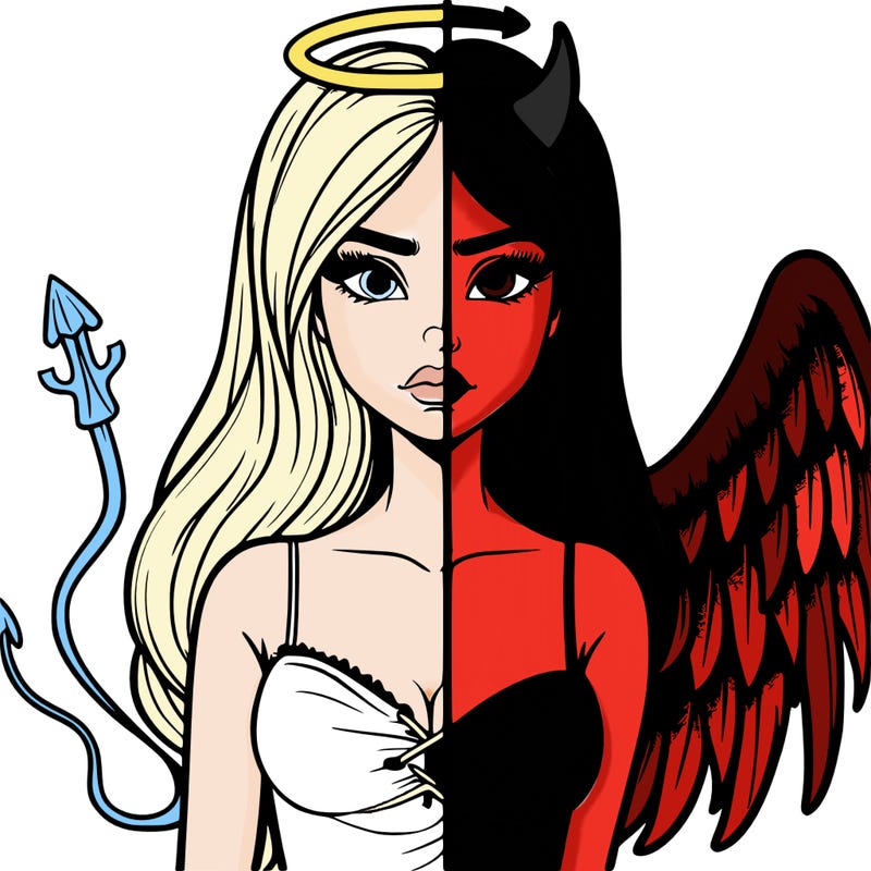 devil vs angel realistic girl