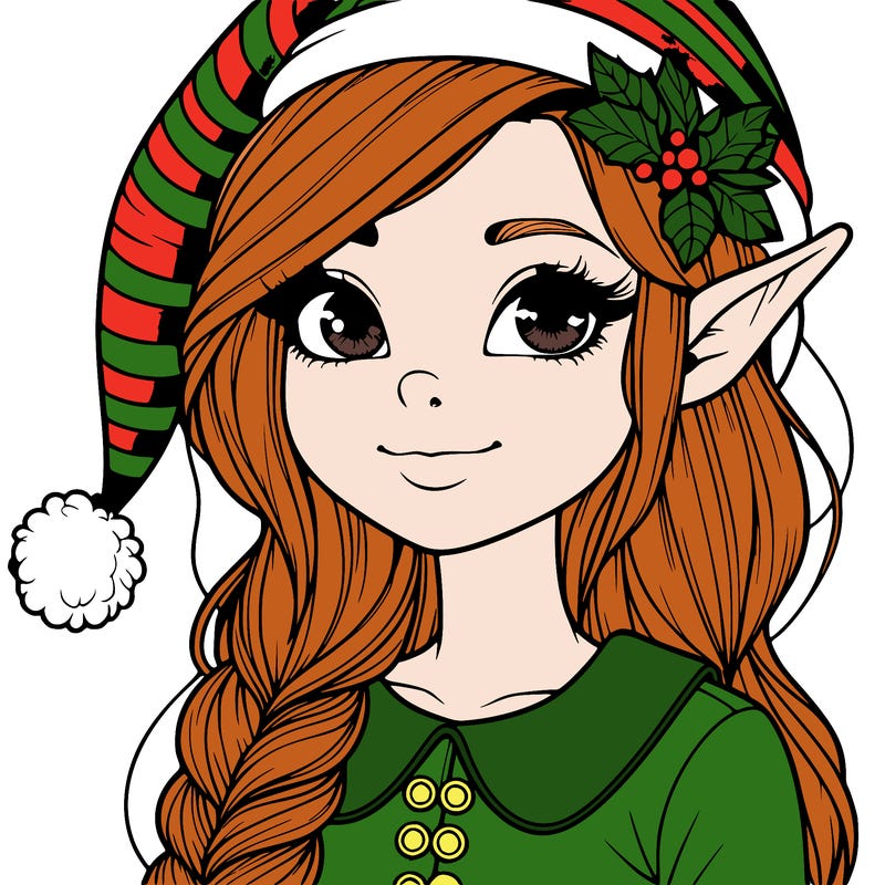 realistic girl christmas elf