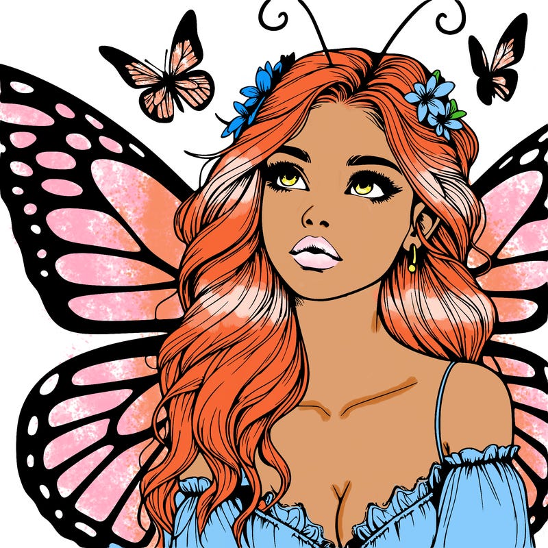 butterfly fairy realistic girl