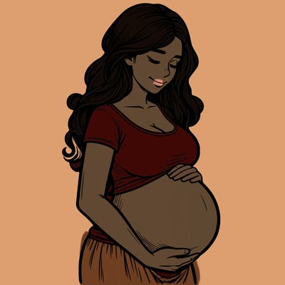 woman heavily pregnant realistic