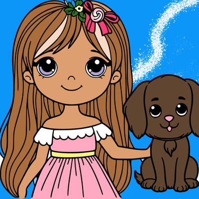 girl with dog in her hands