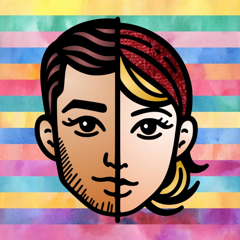 people face split