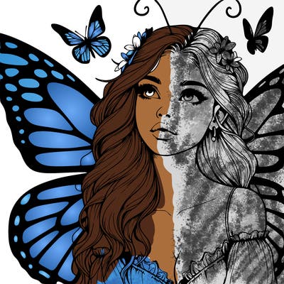butterfly fairy realistic girl