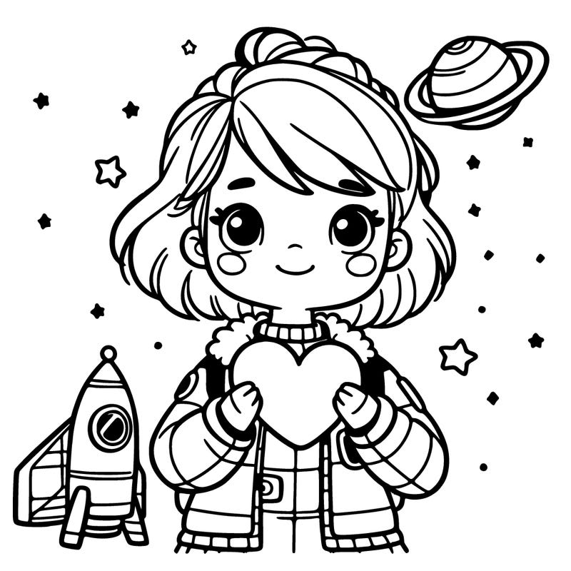 young girl who loves space