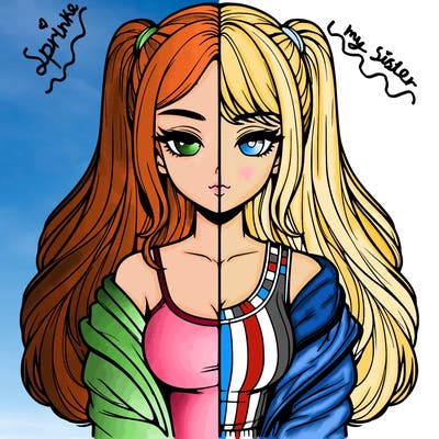 realistic girl split