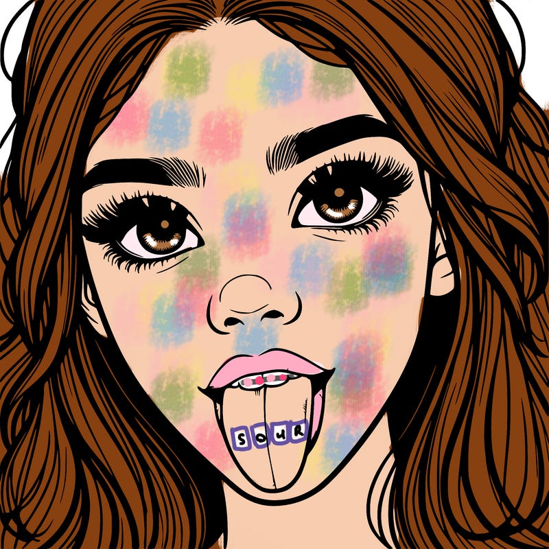 realistic girl with her tongue out