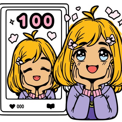 girl asking for 100 likes please
