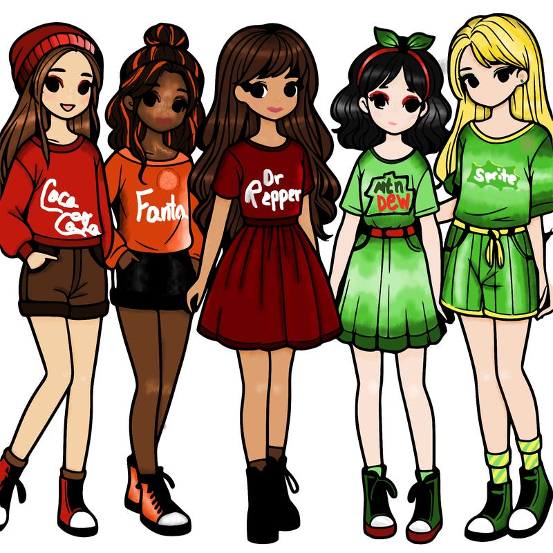 a group of five girls