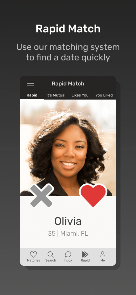 Black Christian Soulmates App - Interfaz de la aplicación Black Christian Soulmates mostrando la función de deslizar para coincidencias rápidas para solteros