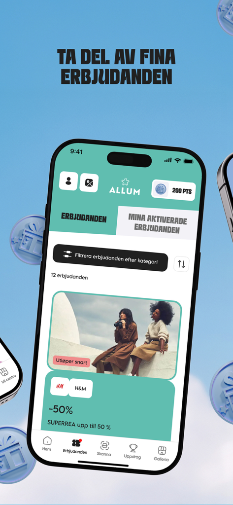 Allum Plus - Oberfläche der Allum Plus App mit Einkaufsangeboten und Treuepunkten.