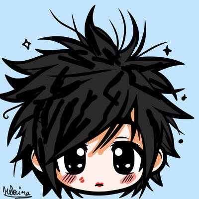 messy hair sharp eyes