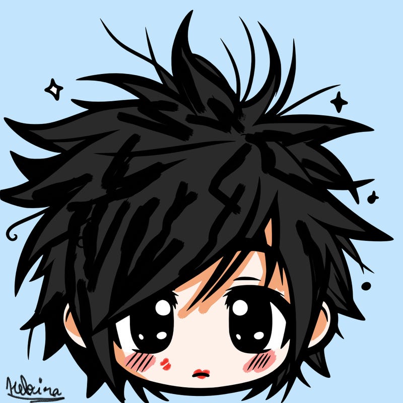 messy hair sharp eyes