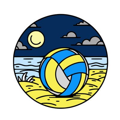 volleyball on a beach