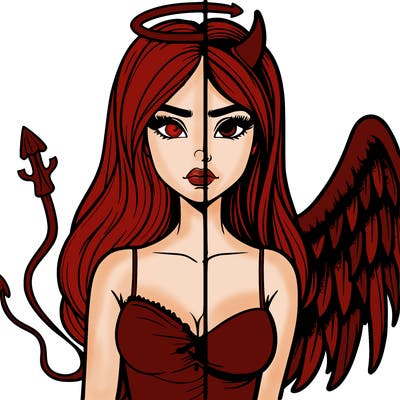 devil vs angel realistic girl