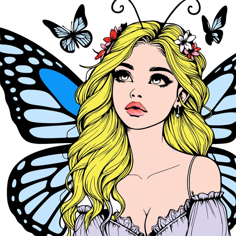 butterfly fairy realistic girl