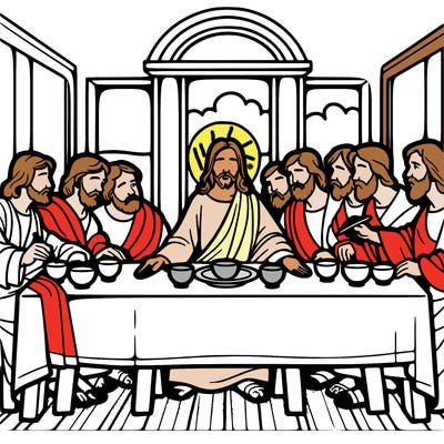 jesus shares the last supper with twelve apostles