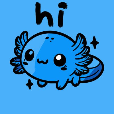 cute easy baby axolotl