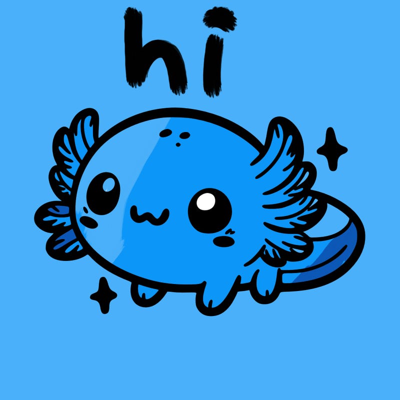 cute easy baby axolotl