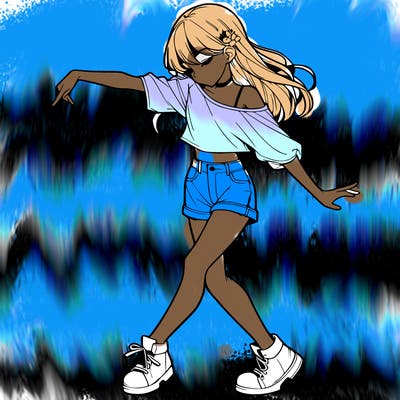 realistic girl danceing